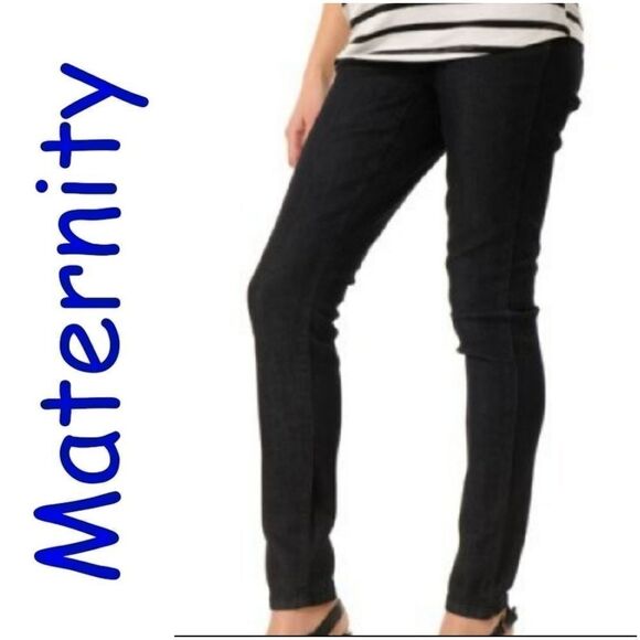 Heidi Klum Loved Maternity Dark Blue Jeans Legging UnderBelly Skinny Jegging - Picture 2 of 10